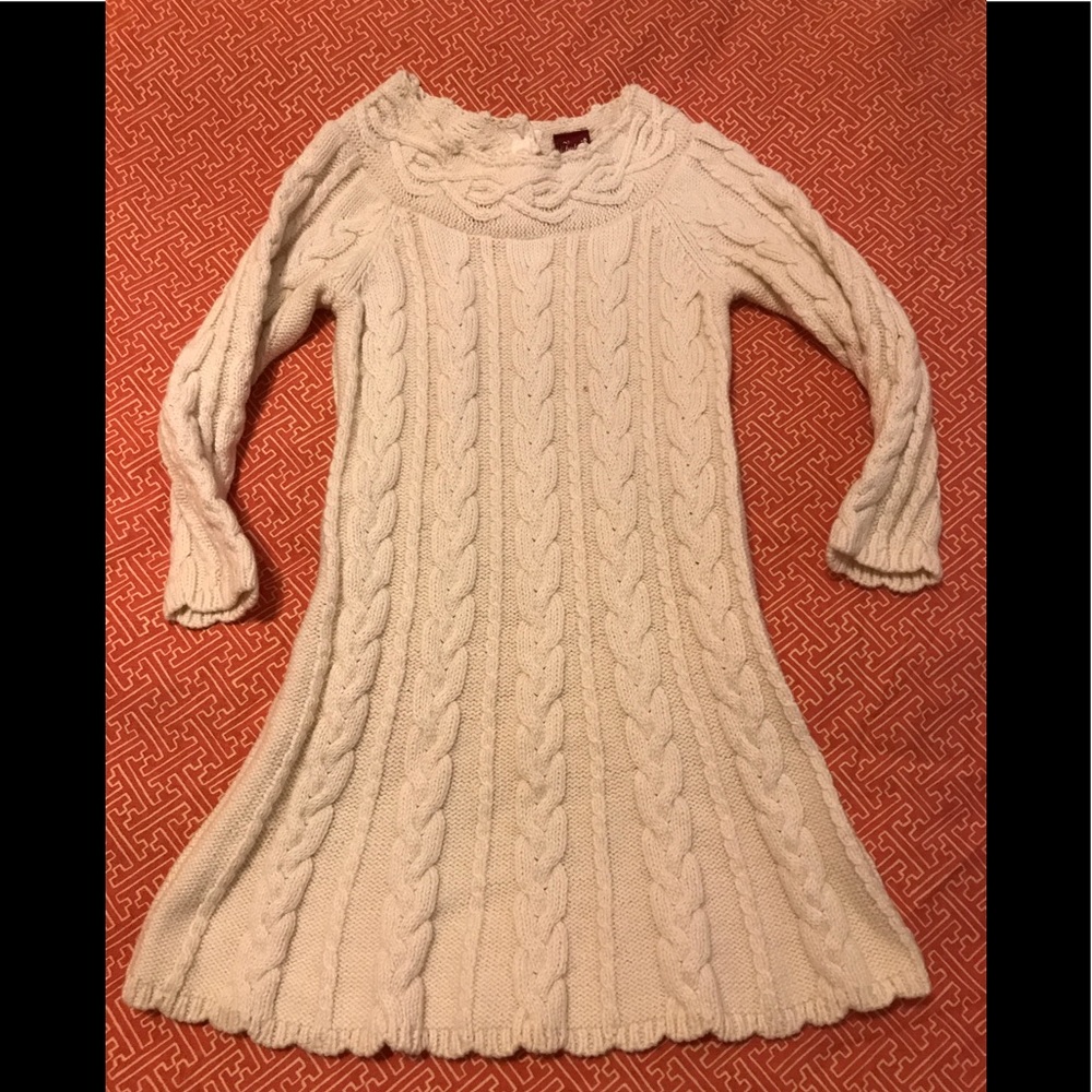 Gap cable knit cream sweater dress 3t